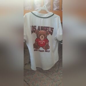 Stella Tweed Los Angeles Bear Tee - White and Red